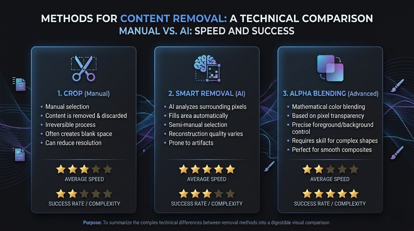 Comparison of removal methods